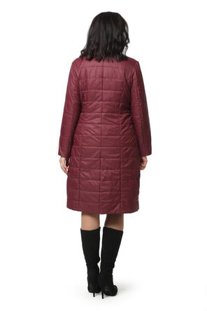 Стеганое пальто DW-21107, цвет вишневый фото 4