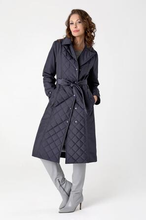 Стеганое пальто DW-23309, цвет темно-графитовый фото 3