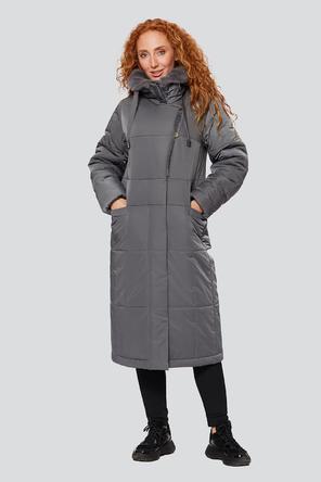 Зимнее пальто с капюшоном Мелисса Димма артикул 2315 цвет серый фото 01