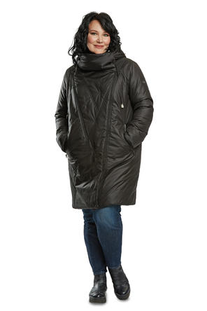 Зимнее пальто с капюшоном Галио артикул 2000 цвет черный