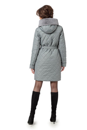 Зимнее стеганное пальто Катрин, цвет серый
