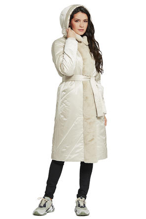 Стеганое зимнее пальто Матера от Dimma, цвет слоновая кость, фото 2