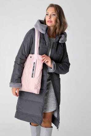 Зимнее пальто женское DW-23412 цвет графитовый, фото 3