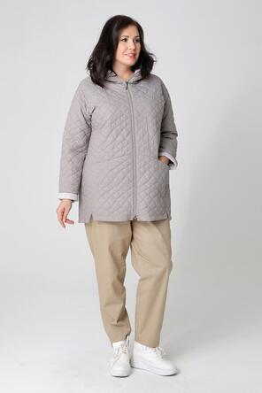 Женская стеганая куртка plus size DW-24126, цвет серо-бежевый, фото 1