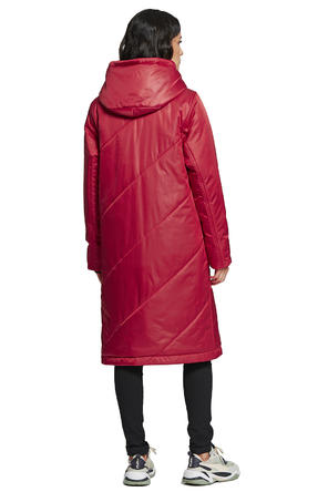 Зимнее пальто с капюшоном Димма артикул 2118 цвет красный фото 4