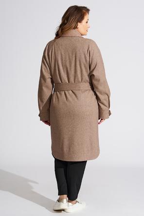 Пальто с поясом Лайза от D'imma, арт: DI-2366, цвет коричневый, обзор 2