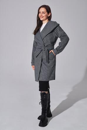 Драповое пальто с капюшоном Эван, цвет серый, фото 1
