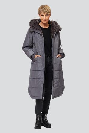 Зимнее пальто Кармен, D`IMMA Fashion Studio, цвет серо-фиолетовый, вид 3