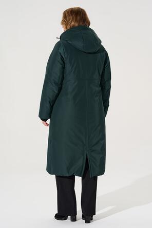 Зимнее пальто с капюшоном Алассио Димма артикул 2410 цвет темно зеленый, фото 4