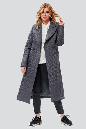 Пальто стеганое Фламенко, фирма Димма DI-2367, цвет серый, вид 1