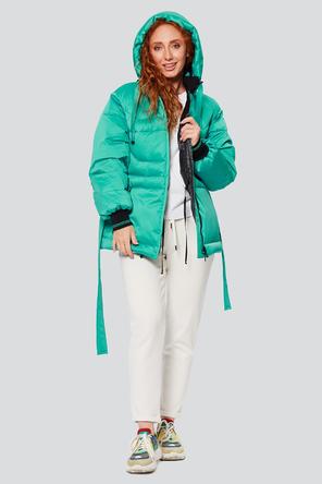 Зимняя куртка с капюшоном Аврора, артикул 2311 цвет бирюзовый, vid 2