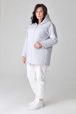 Женская стеганая куртка plus size DW-24126, цвет жемчужный, фото 2