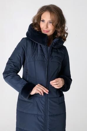 Зимнее пальто женское DW-23412 цвет темно-синий, фото 4