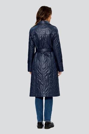 Демисезонное пальто с поясом Диаманте, DIMMA Studio, цвет темно-синий, img 3