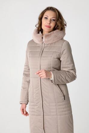Женское зимнее пальто DW-23402, цвет тем. бежевый, фото 4