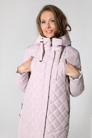 Зимнее пальто DW-22411, цвет серо-розовый, фото 4