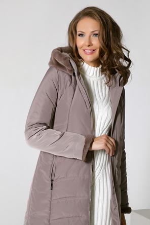 Зимнее женское пальто с капюшоном DW-22410, цвет серо-коричневый, фото 5