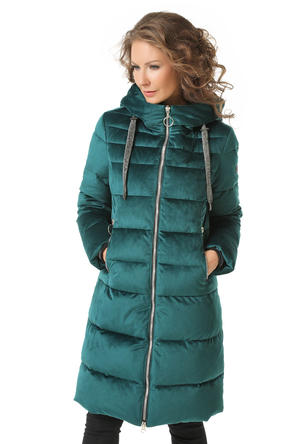 Зимнее женское пальто Тония, малахитного цвета