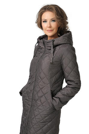 Зимнее стеганое пальто DW-20407, цвет коричнево-фиолетовый foto 3