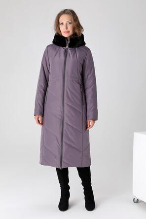 Зимнее пальто DW-23409, цвет серо-сиреневый, фото 1