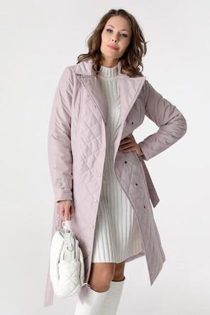 Стеганое пальто DW-23309, цвет серо-розовый фото 4