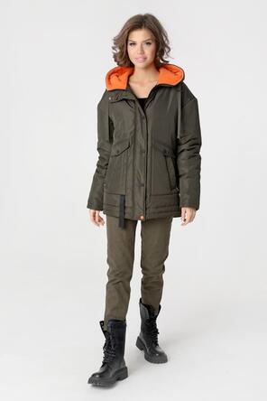 Женская куртка с капюшоном DW-23333, цвет темно-оливковый, фото 5