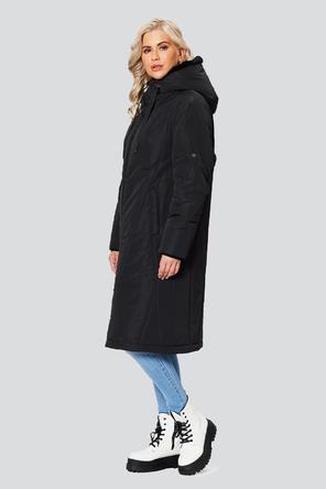 Пальто с меховым капюшоном Доротея от Димма, цвет черный, фото 2