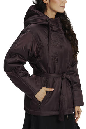 Зимняя куртка женская с капюшоном Димма артикул 2117 цвет баклажан, вид 3