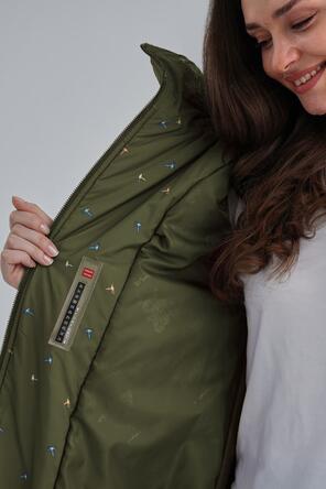 Зимняя куртка с капюшоном Берти артикул 2405 цвет зеленый, foto 4