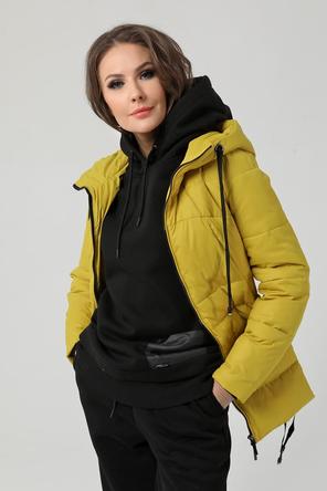 Стеганная куртка Dizzyway 21335, горчичный цвет, foto 4