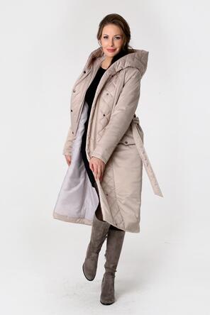 Пальто с капюшоном DW-23308, цвет бежевый vid4