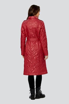 Демисезонное пальто с поясом Диаманте, DIMMA Studio, цвет красный, img 2