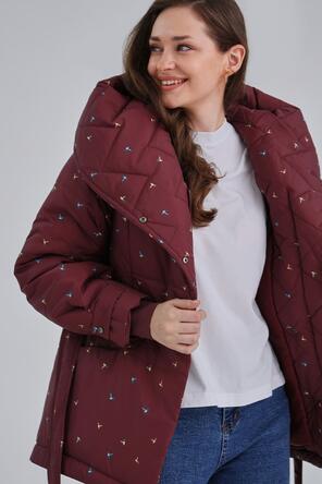 Зимняя куртка с капюшоном Берти артикул 2405 цвет бордовый, foto 5