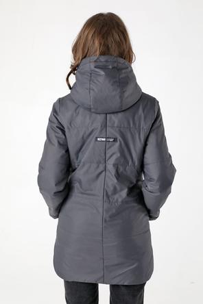 Женская длинная куртка DW-23116,  DizzyWay, цвет графитовый, фото 4