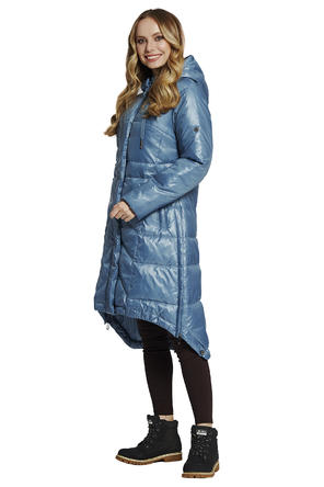 Зимнее пальто с капюшоном Димма артикул 2126 цвет голубой vid 2