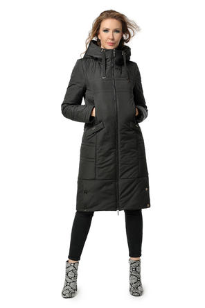 Зимнее пальто длинное DW-20414, цвет черный, вид 1