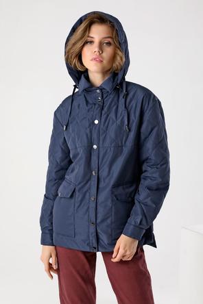 Женская стеганая куртка DW-23119, Dizzyway, цвет темно-синий, фото 4