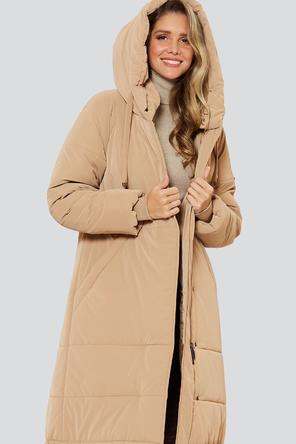 Зимнее пальто с капюшоном Регина Димма, артикул 2309, цвет песочный, фото 02