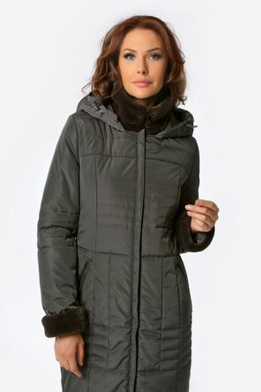 Зимнее женское пальто DW-21411, цвет графитовый, вид 4