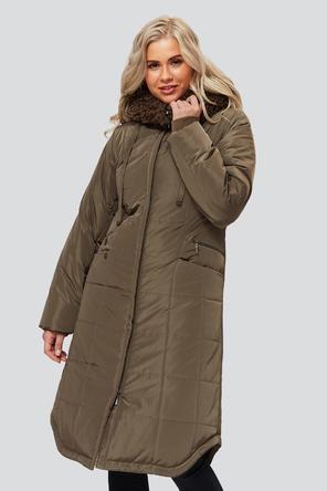 Зимнее пальто Кармен, D`IMMA Fashion Studio, цвет хаки, вид 4