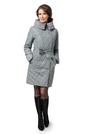 Зимнее стеганное пальто Катрин, цвет серый