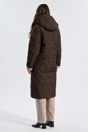 Зимнее пальто с капюшоном Димма цвет темно-коричневый, вид 2