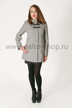 Пальто с капюшоном Миа серый мелланж, фото 1