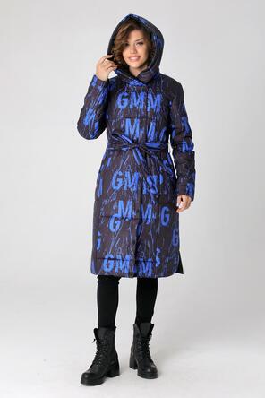 Зимнее пальто с принтом DW-23417, цвет синий, вид 4