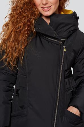 Зимнее пальто с капюшоном Алассио Димма артикул 2304 цвет черный