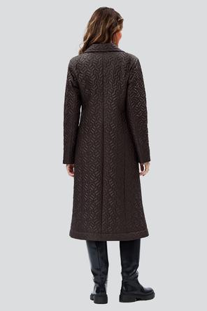 Пальто стеганое Фламенко, фирма Димма DI-2367, цвет темно-коричневый, вид 2