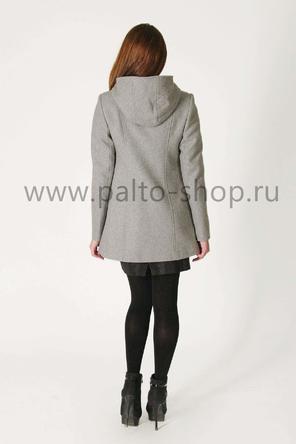 Пальто с капюшоном Миа серый мелланж, фото 3