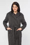 Трикотажное пальто с капюшоном артикул VLL-1518  цвет темно серый