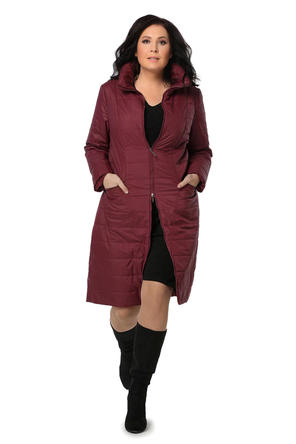 Стеганое пальто DW-21107, цвет вишневый фото 2