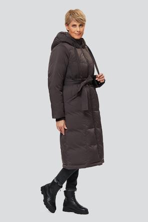 Длинное зимнее пальто Борджа, D'imma F.S., цвет серо-коричневый, вид 2